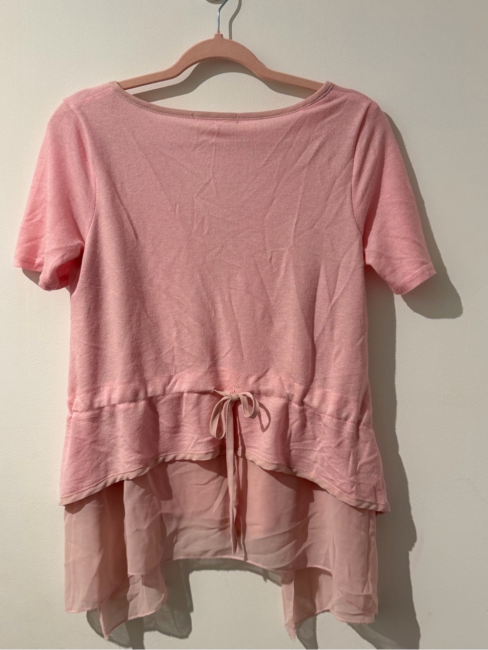 Layered Pink Short-Sleeve Cardigan Top #balletcore - Picture 3 of 4